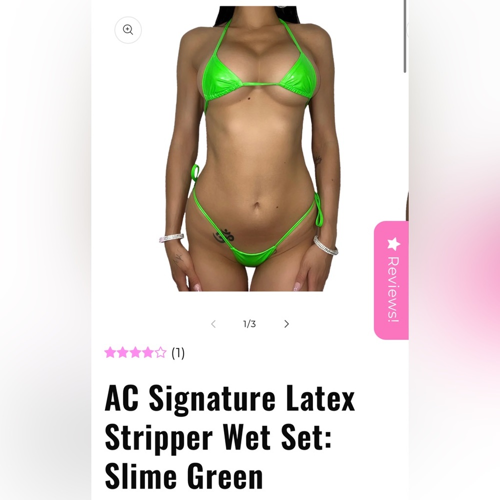 Stripper bikini green latex